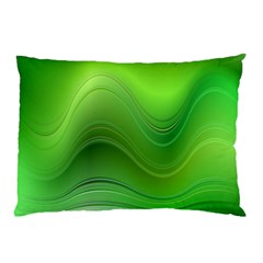 Green Wave Background Abstract Pillow Case (Two Sides)