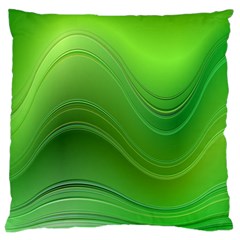 Green Wave Background Abstract Large Cushion Case (One Side)