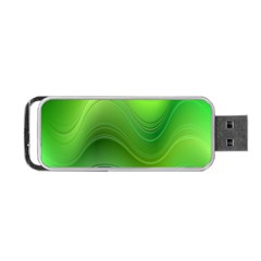 Green Wave Background Abstract Portable USB Flash (Two Sides)