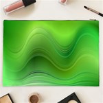 Green Wave Background Abstract Cosmetic Bag (XXL)  Back