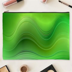 Green Wave Background Abstract Cosmetic Bag (XXXL) 