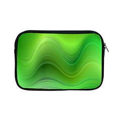 Green Wave Background Abstract Apple iPad Mini Zipper Cases