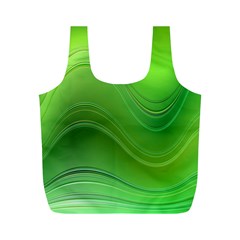 Green Wave Background Abstract Full Print Recycle Bags (M) 