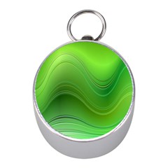 Green Wave Background Abstract Mini Silver Compasses