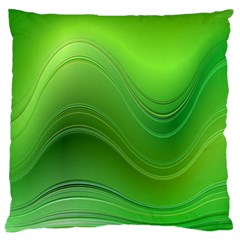 Green Wave Background Abstract Large Flano Cushion Case (Two Sides)