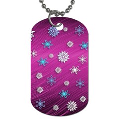 Snowflakes 3d Random Overlay Dog Tag (one Side) by BangZart