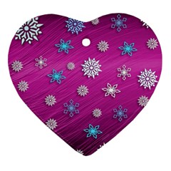 Snowflakes 3d Random Overlay Heart Ornament (two Sides) by BangZart