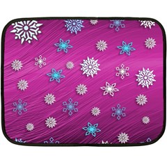 Snowflakes 3d Random Overlay Fleece Blanket (mini) by BangZart