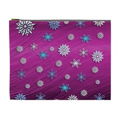 Snowflakes 3d Random Overlay Cosmetic Bag (xl) by BangZart