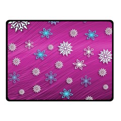 Snowflakes 3d Random Overlay Fleece Blanket (small) by BangZart