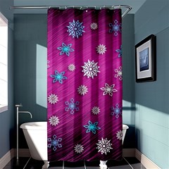 Snowflakes 3d Random Overlay Shower Curtain 36  X 72  (stall)  by BangZart