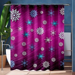 Snowflakes 3d Random Overlay Shower Curtain 60  X 72  (medium)  by BangZart