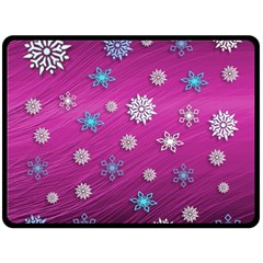 Snowflakes 3d Random Overlay Double Sided Fleece Blanket (large)  by BangZart