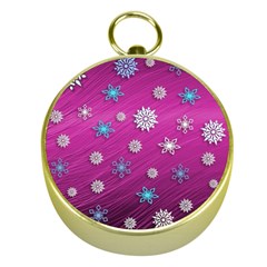 Snowflakes 3d Random Overlay Gold Compasses by BangZart