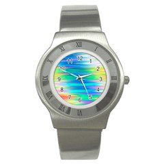 Wave Rainbow Bright Texture Stainless Steel Watch by BangZart