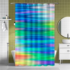 Wave Rainbow Bright Texture Shower Curtain 48  X 72  (small)  by BangZart