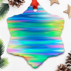 Wave Rainbow Bright Texture Snowflake Ornament (two Sides) by BangZart