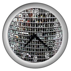 Skyscraper Glass Facade Offices Wall Clocks (silver)  by BangZart