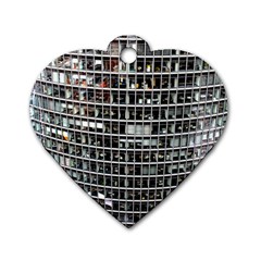 Skyscraper Glass Facade Offices Dog Tag Heart (two Sides)