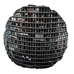 Skyscraper Glass Facade Offices Large 18  Premium Flano Round Cushions by BangZart