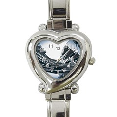 Architecture Modern Skyscraper Heart Italian Charm Watch by BangZart