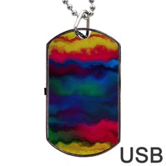 Watercolour Color Background Dog Tag Usb Flash (one Side) by BangZart