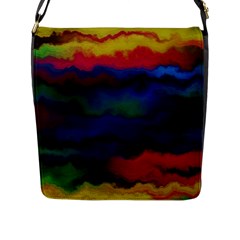 Watercolour Color Background Flap Messenger Bag (l) 