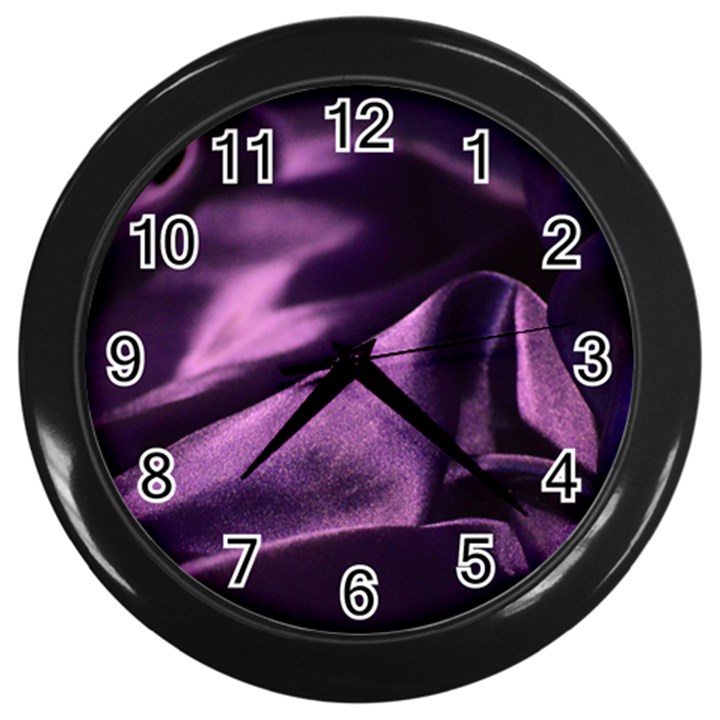 Shiny Purple Silk Royalty Wall Clocks (Black)