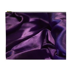 Shiny Purple Silk Royalty Cosmetic Bag (XL)