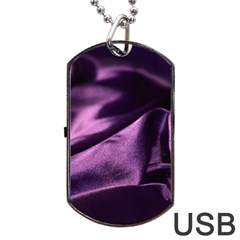 Shiny Purple Silk Royalty Dog Tag USB Flash (One Side)