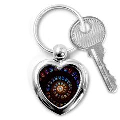 Stained Glass Spiral Circle Pattern Key Chains (heart)  by BangZart