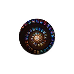 Stained Glass Spiral Circle Pattern Golf Ball Marker by BangZart