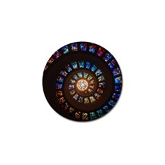 Stained Glass Spiral Circle Pattern Golf Ball Marker (10 Pack) by BangZart