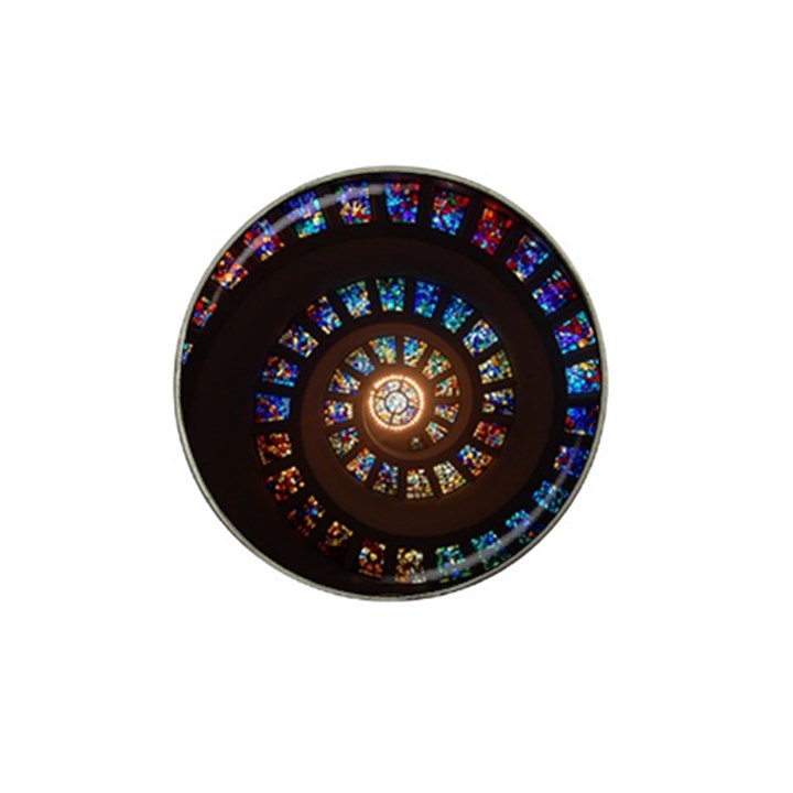 Stained Glass Spiral Circle Pattern Hat Clip Ball Marker