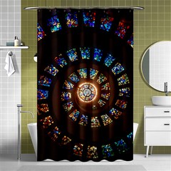 Stained Glass Spiral Circle Pattern Shower Curtain 48  X 72  (small)  by BangZart