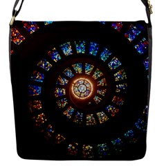 Stained Glass Spiral Circle Pattern Flap Messenger Bag (s) by BangZart