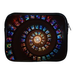 Stained Glass Spiral Circle Pattern Apple Ipad 2/3/4 Zipper Cases by BangZart