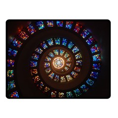 Stained Glass Spiral Circle Pattern Double Sided Fleece Blanket (small)  by BangZart