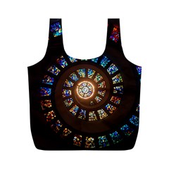 Stained Glass Spiral Circle Pattern Full Print Recycle Bags (m)  by BangZart