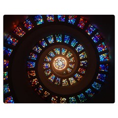 Stained Glass Spiral Circle Pattern Double Sided Flano Blanket (medium)  by BangZart