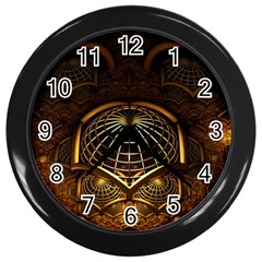 Fractal 3d Render Design Backdrop Wall Clocks (black) by BangZart