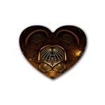 Fractal 3d Render Design Backdrop Rubber Coaster (Heart)  Front