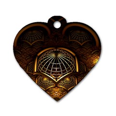 Fractal 3d Render Design Backdrop Dog Tag Heart (one Side)