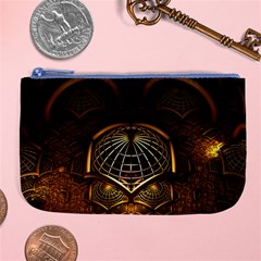 Fractal 3d Render Design Backdrop Large Coin Purse by BangZart