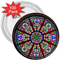 Church Window Window Rosette 3  Buttons (100 Pack)  by BangZart