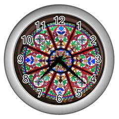 Church Window Window Rosette Wall Clocks (silver)  by BangZart