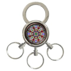 Church Window Window Rosette 3-ring Key Chains by BangZart