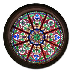 Church Window Window Rosette Magnet 5  (round) by BangZart