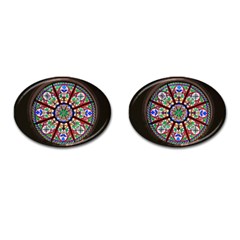 Church Window Window Rosette Cufflinks (oval) by BangZart