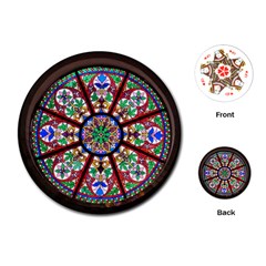 Church Window Window Rosette Playing Cards (round)  by BangZart